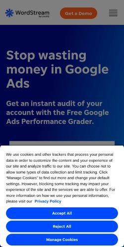 Screenshot of the audited page (Mobile 375×812)