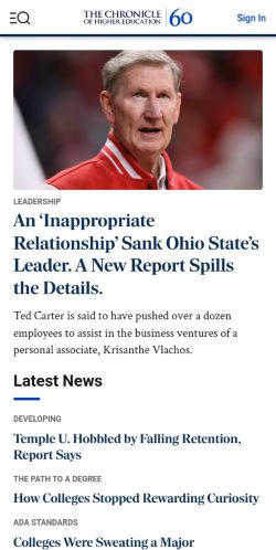 Screenshot of the audited page (Mobile 375×812)