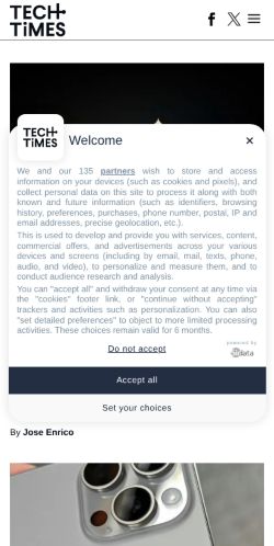 Screenshot of the audited page (Mobile 375×812)