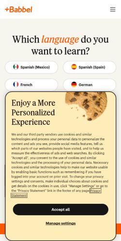 Screenshot of the audited page (Mobile 375×812)