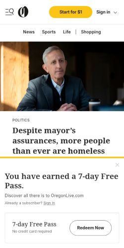 Screenshot of the audited page (Mobile 375×812)