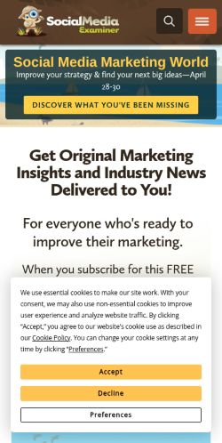 Screenshot of the audited page (Mobile 375×812)