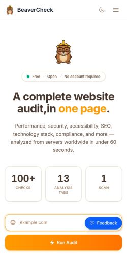 Screenshot of the audited page (Mobile 375×812)