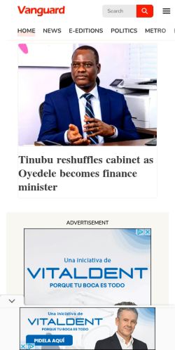 Screenshot of the audited page (Mobile 375×812)