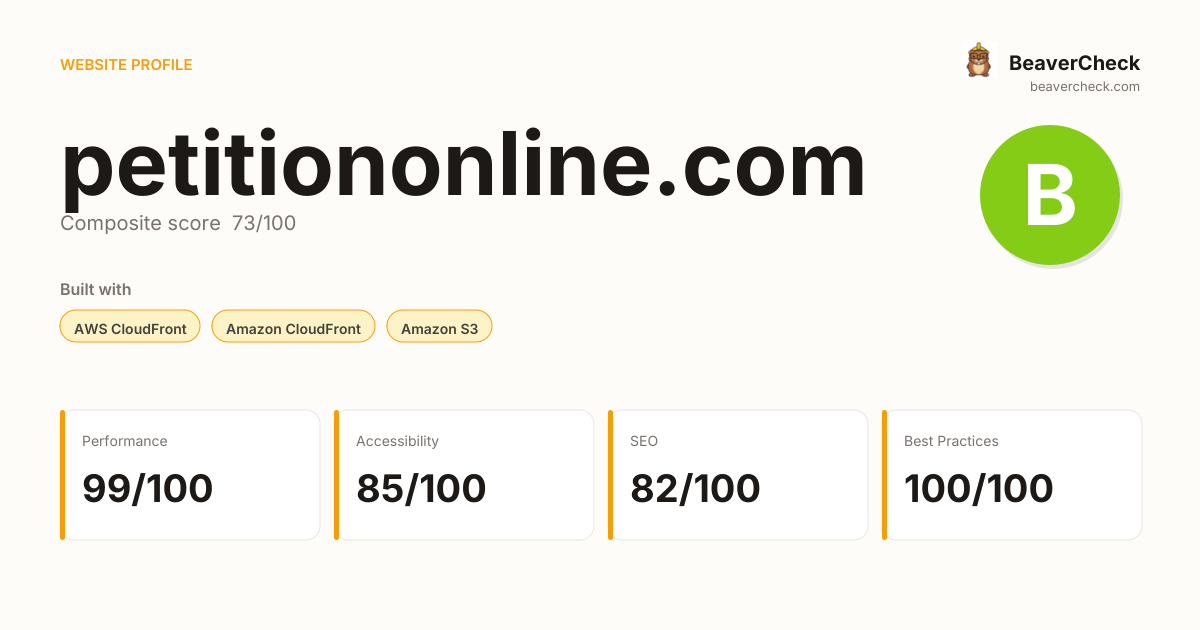 petitiononline.com — Technology, performance & accessibility | BeaverCheck