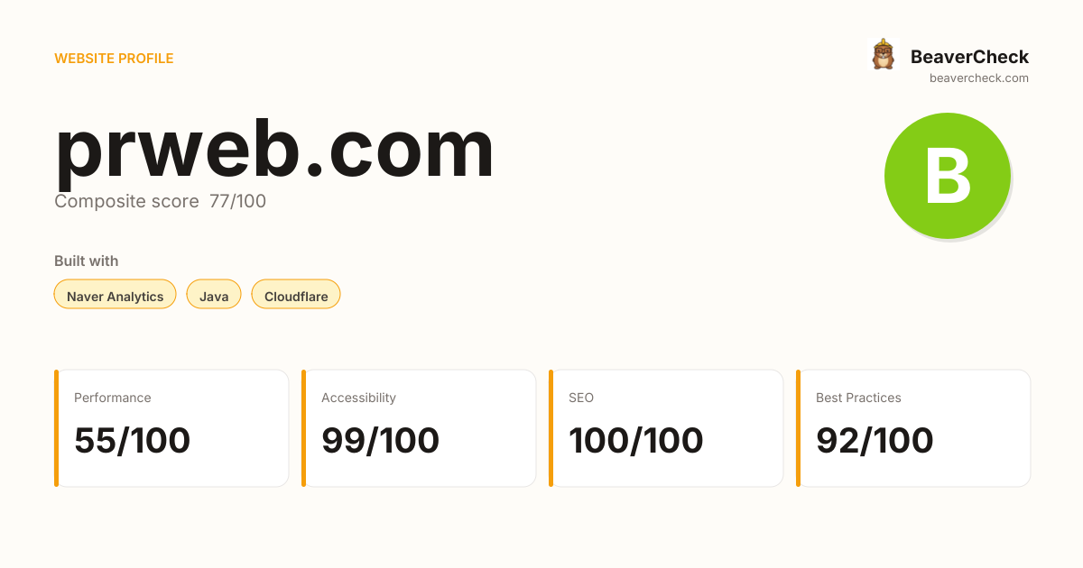 prweb.com — Technology, performance & accessibility | BeaverCheck