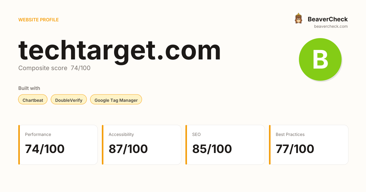 techtarget.com — Technology, performance & accessibility | BeaverCheck