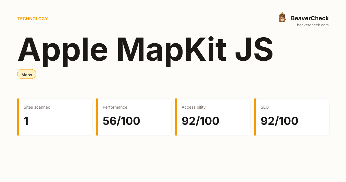 Apple MapKit JS Performance Audit — BeaverCheck