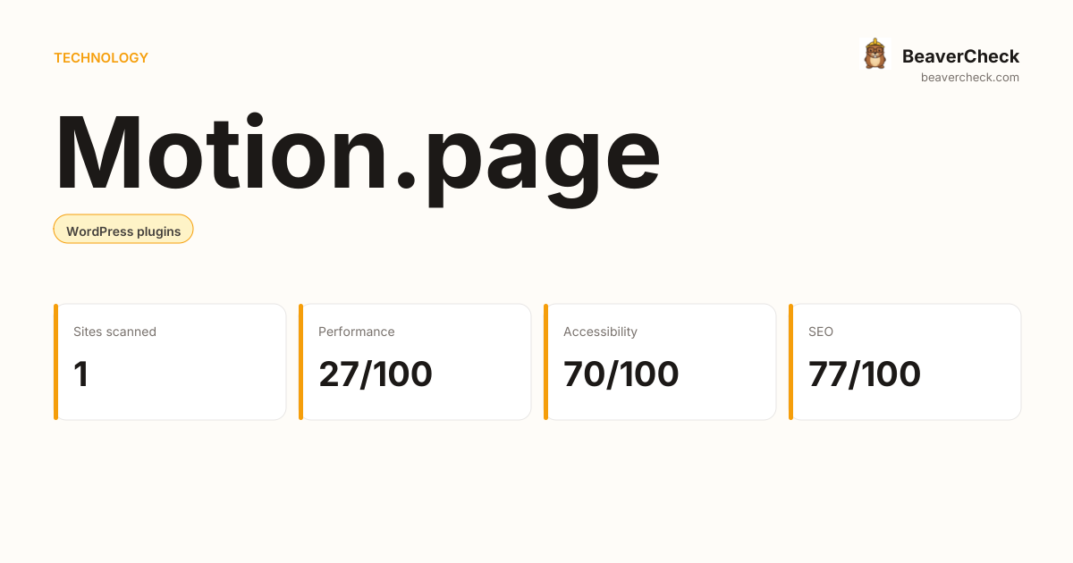 Motion.page Performance Audit — BeaverCheck